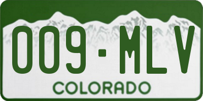 CO license plate 009MLV