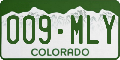 CO license plate 009MLY