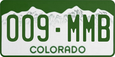 CO license plate 009MMB