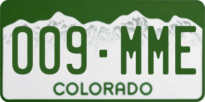 CO license plate 009MME