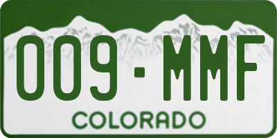 CO license plate 009MMF