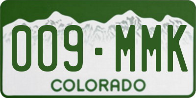 CO license plate 009MMK