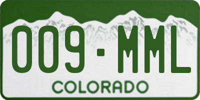 CO license plate 009MML