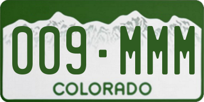 CO license plate 009MMM