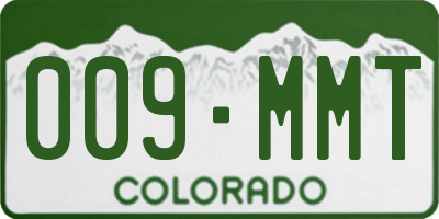 CO license plate 009MMT