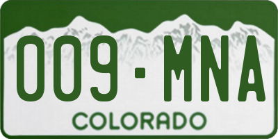 CO license plate 009MNA