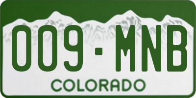 CO license plate 009MNB