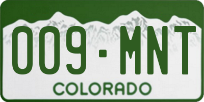 CO license plate 009MNT