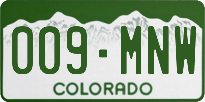 CO license plate 009MNW