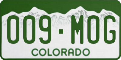 CO license plate 009MOG