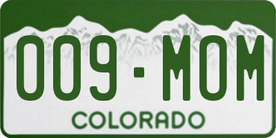 CO license plate 009MOM