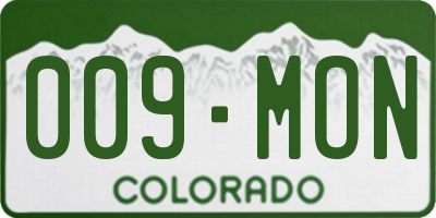 CO license plate 009MON
