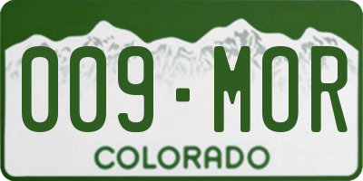 CO license plate 009MOR