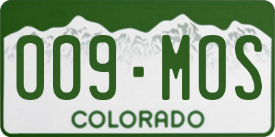 CO license plate 009MOS