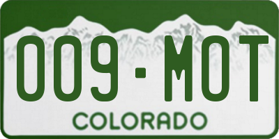 CO license plate 009MOT