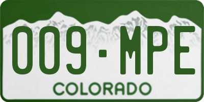 CO license plate 009MPE