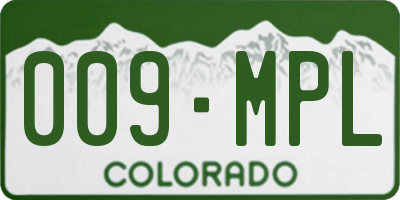 CO license plate 009MPL