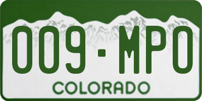 CO license plate 009MPO