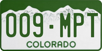 CO license plate 009MPT