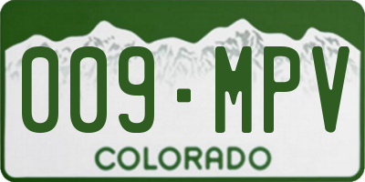 CO license plate 009MPV