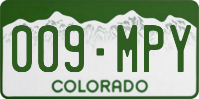 CO license plate 009MPY