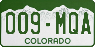 CO license plate 009MQA