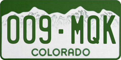 CO license plate 009MQK
