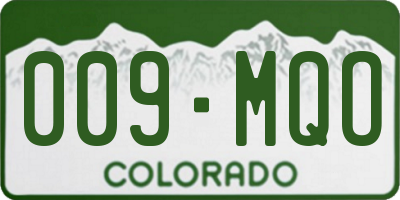 CO license plate 009MQO