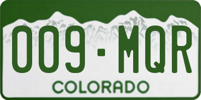 CO license plate 009MQR