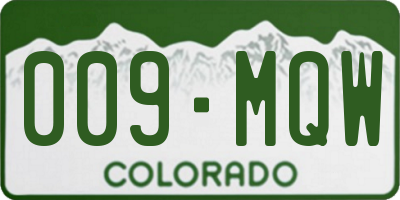 CO license plate 009MQW
