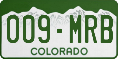 CO license plate 009MRB