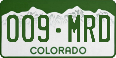 CO license plate 009MRD