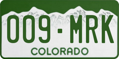 CO license plate 009MRK