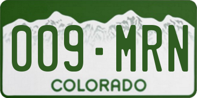 CO license plate 009MRN