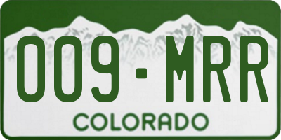 CO license plate 009MRR