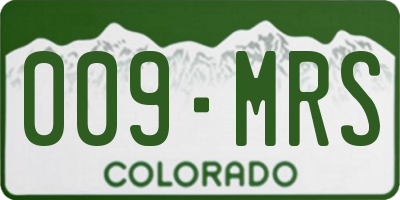 CO license plate 009MRS