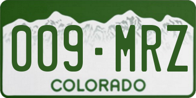 CO license plate 009MRZ