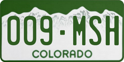 CO license plate 009MSH