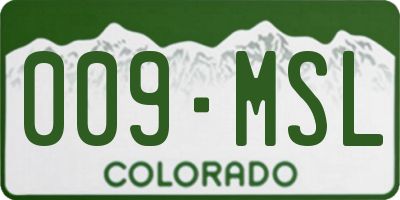 CO license plate 009MSL