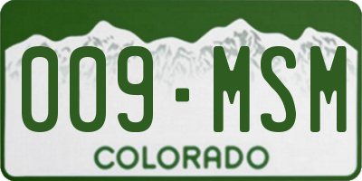 CO license plate 009MSM