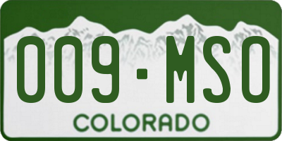 CO license plate 009MSO