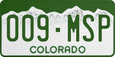 CO license plate 009MSP