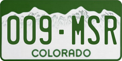 CO license plate 009MSR