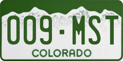 CO license plate 009MST