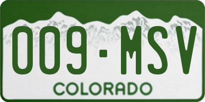 CO license plate 009MSV
