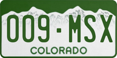 CO license plate 009MSX