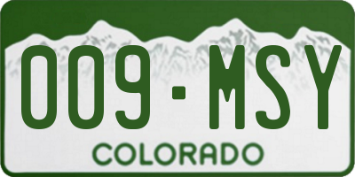 CO license plate 009MSY