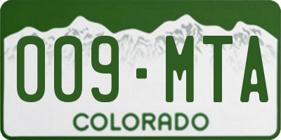 CO license plate 009MTA