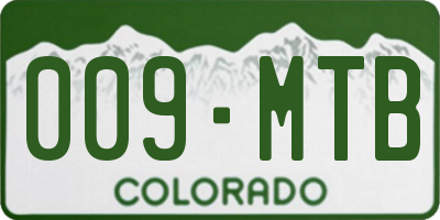 CO license plate 009MTB