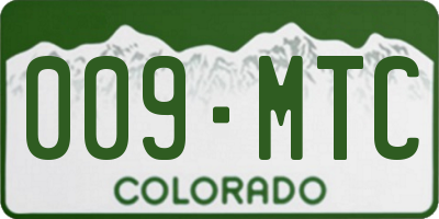 CO license plate 009MTC